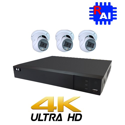 NYX 4 channel 3 camera CCTV kit